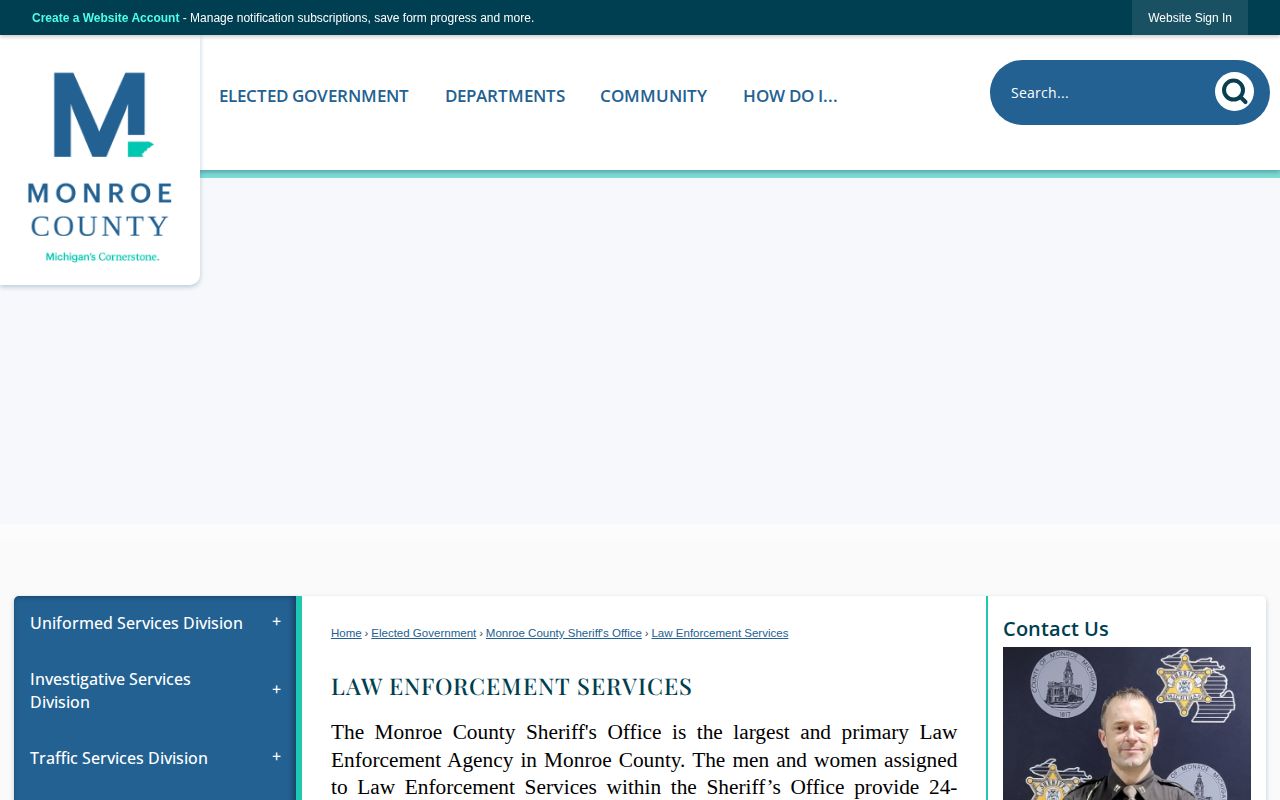 Michigan county law enforcement page linking to reports and a weekly arrest blotter